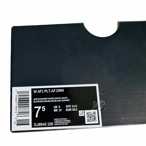 ❤️Nike Air Force 1 PLT.AF.ORM Sz 7.5 Womens Shoes Basic Sneaker White DJ9946-100 - Picture 9 of 12